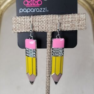 Paparazzi Pink and Yellow Pencil Earrings
